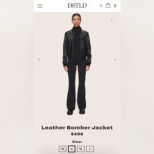 DSTLD Womens leather bomber jacket in Black - Small
